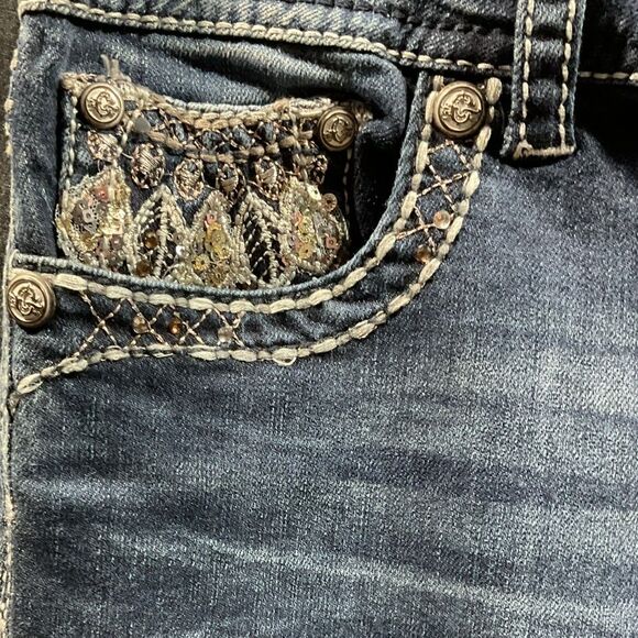 Grace in LA Embellished Boot Cut Denim Jeans - Picture 5 of 7